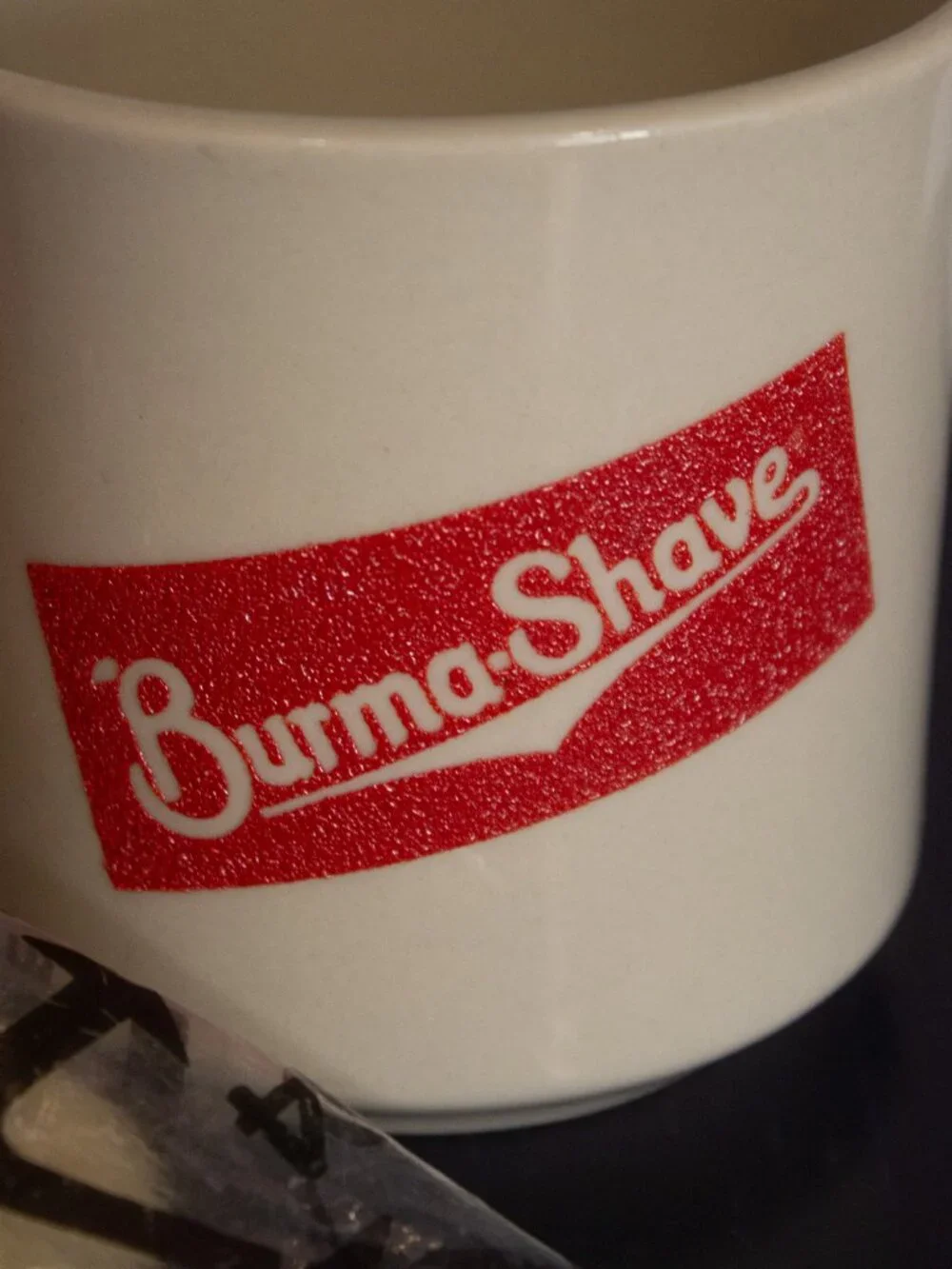 Burma‑Shave Vintage Shaving Mug with Brush – Original Brush Sealed – Red Logo